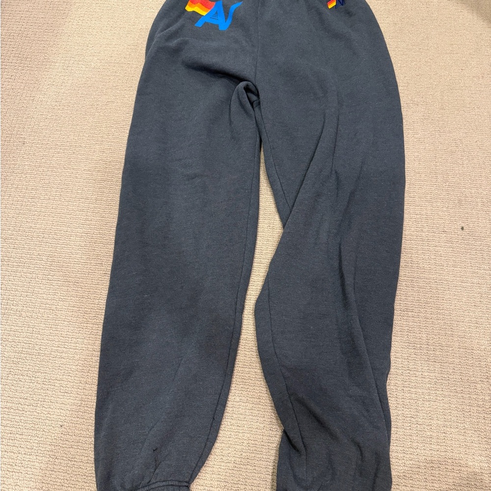 Aviator Nation Sweatpants with Rainbow 'AV’ Accent